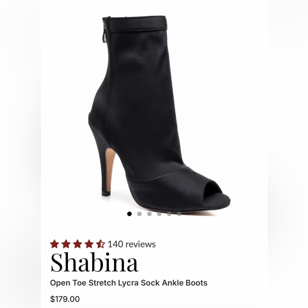 Burju shabina Black Stretch Lycra Open Toe Booties